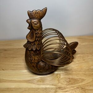 VTG Treasure Craft MCM Rooster Napkin Letter Holder Kitsch Farmhouse Cottagecore